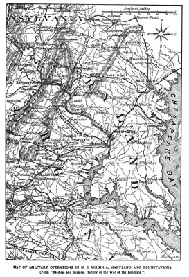 Map of Military Operationsin N.E. Virginia - Maryland and Pennsylvania