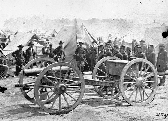 A 12-pounder howitzer gun captured by Butterfield's Brigade near Hanover Court House