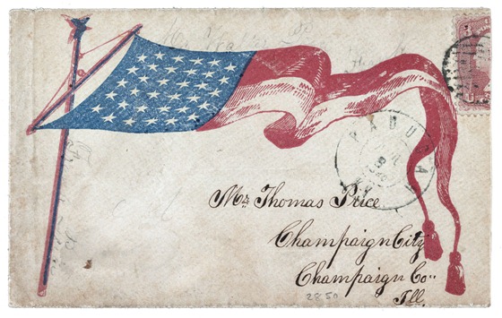 Civil War envelope showing American flag