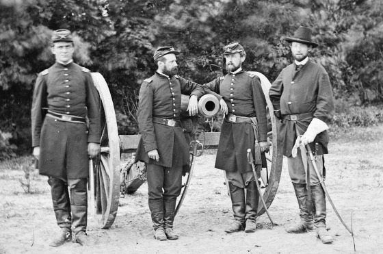 Fair Oaks, Va., vicinity. Capt. Horatio G. Gibson (second from left) and officers of his battery