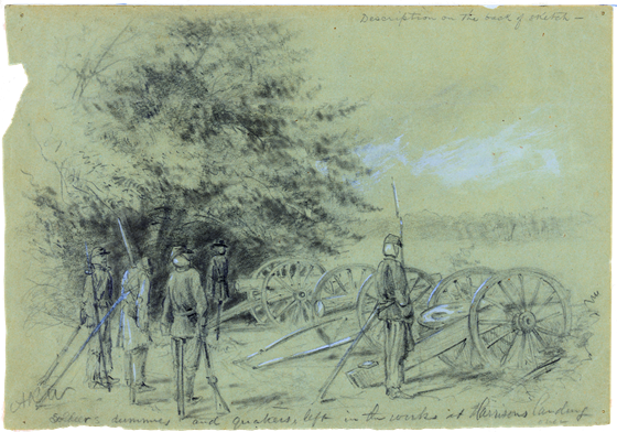 1862 August Soldier's dummies and quakers, left in the works at Harrison's landing