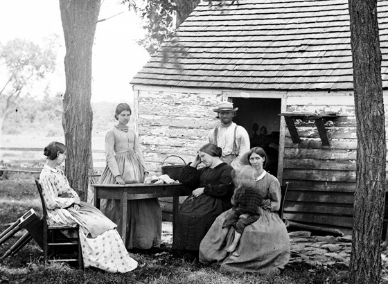 Cedar Mountain, Va. Family group before the house in which Gen. Charles S. Winder (C.S.A.) died