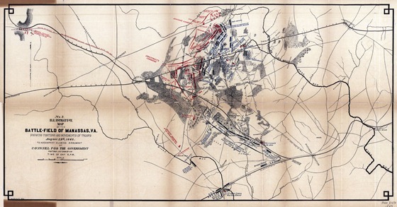 Illustrative map of the battlefield of Manassas, Va., showing positions and movement of troops August 29th, 1862