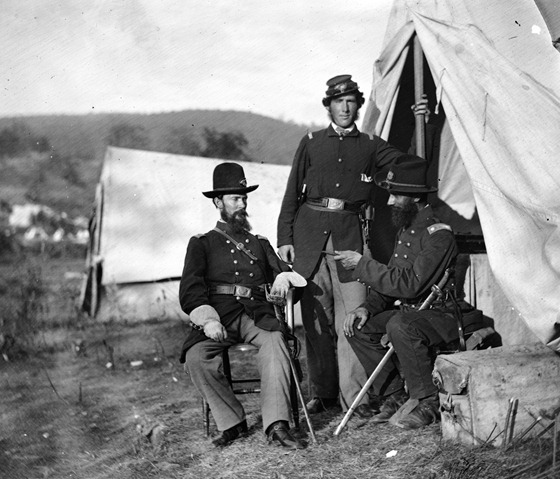 Antietam, Md. Col. John S. Crocker, Lt. Col. Benjamin C. Butler, and adjutant of 93d New York Volunteers