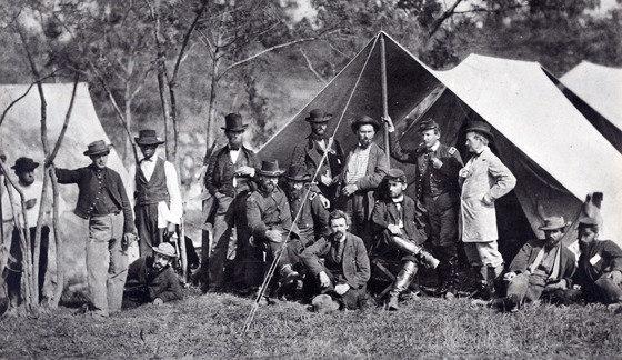 Incidents of the war, group at Secret Service Department Headquarters, Army of the Potomac, Antietam, October 1862 