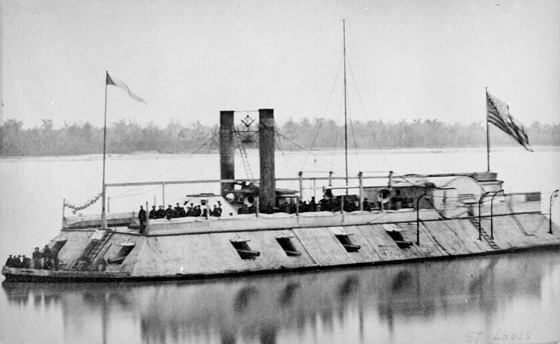U.S.S. St. Louis, first Eads ironclad gunboat, renamed the Baron de Kalb in October 1862