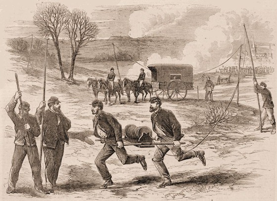 The Army Telegraph—Setting Up The Wire During An Action