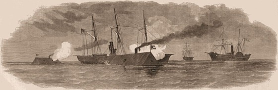 The Rebel Rams Engaging our Blockading Fleet off Charleston, South Carolina, January 31, 1863
