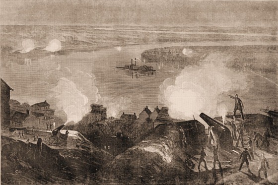 The United States Gun-Boat, Indianola, (Iron-Clad) Running the Blockade at Vicksburg