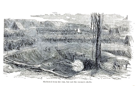 Sheletered from the sun, but not the enemy's shells - Vicksburg, June 1863