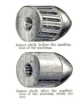 Janes shell, before application of packing and after application of packing, ready for use. (Vicksburg, June 1863)