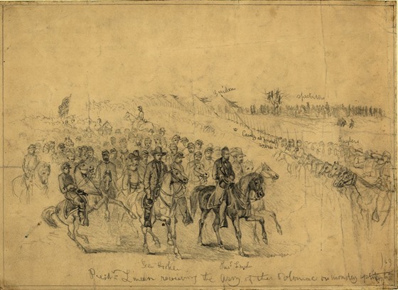April 6, President Lincoln reviewing the Army of the Potomac on Monday,  1863 19523u