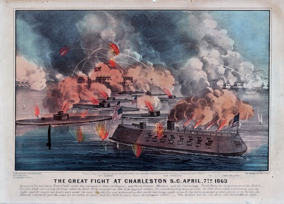 April 7th The great fight at Charleston S.C.  1863 31065u