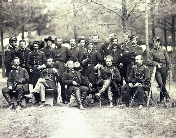 June 1863 - Gen. Joseph Hooker and staff, Falmouth, Va 