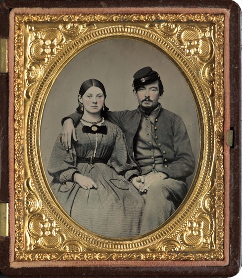 Private Edward A. Cary of Company I, 44th Virginia Infantry Regiment, in uniform and his sister, Emma J. Garland née Cary