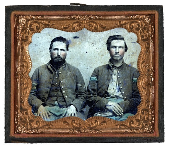Two unidentified soldiers in Union uniforms -- in frame
