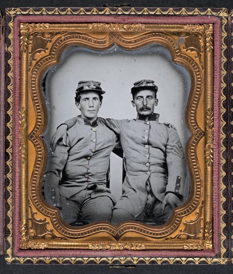 Brothers Private Henry Luther and First Sergeant Herbert E. Larrabee - in frame