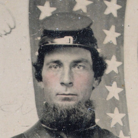 closeup -- Unidentified soldier in Union uniform